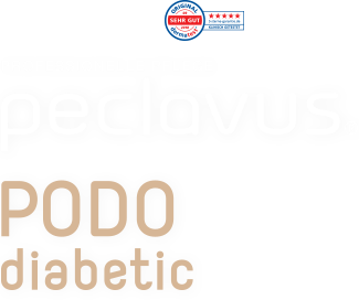 zertifizierte naturkosmetik 인증마크, SEHR GUT 인증마크 perofessionelle pflege peclavus 로고, podo diabetic 로고